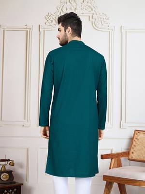 firozi solid chikankari kurta 5