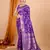 Purple banarasi silk blend saree with woven jari work