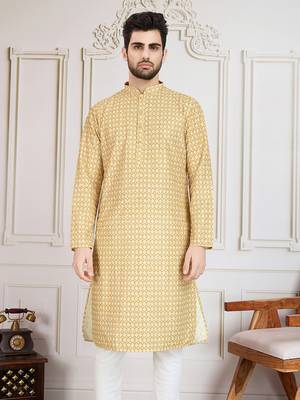 brown printed with sequins work kurta 2