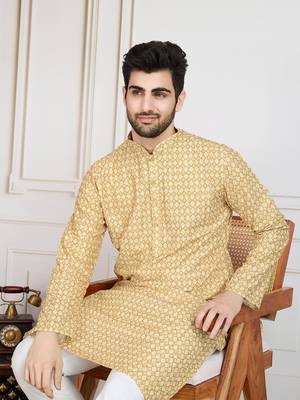 brown printed with sequins work kurta 4