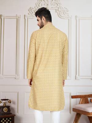 brown printed with sequins work kurta 5