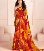 Multi georgette elegant designer digital printed saree