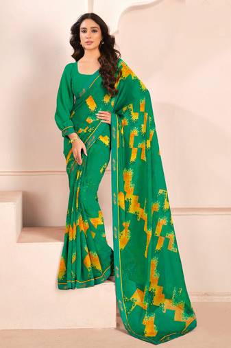 Rama georgette elegant designer digital printed saree