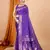 Lavender woven jari banarasi silk blend saree