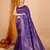 Woven double jari lavender soft silk blend partywear saree