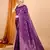 Woven double jari purple soft silk blend partywear saree