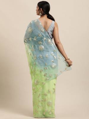 Pista organza gota patti work saree 2