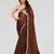 Brown jimmy choo sequin embroidery cut work partywear saree