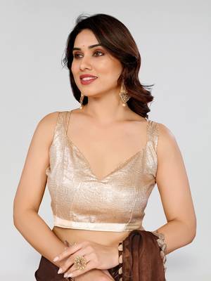 Brown jimmy choo sequin embroidery cut work partywear saree 4