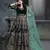 Green velvet resham embroidered anarkali suit