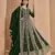 Green embroidery faux georgette anarkali suit