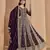 Wine embroidery faux georgette anarkali suit