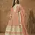 Peach embroidery dolla silk anarkali suit