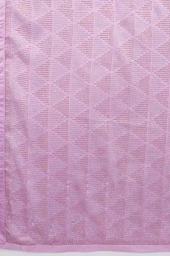 Trendmalls Pink chiffon swarovski work saree with unstitch blouse piece