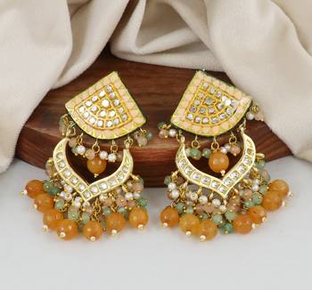 Polki chandbali jhumka earrings 1