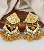 Polki chandbali jhumka earrings