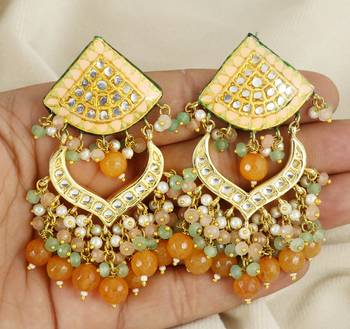 Polki chandbali jhumka earrings 3
