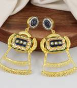 Gold finish sapphire earrings