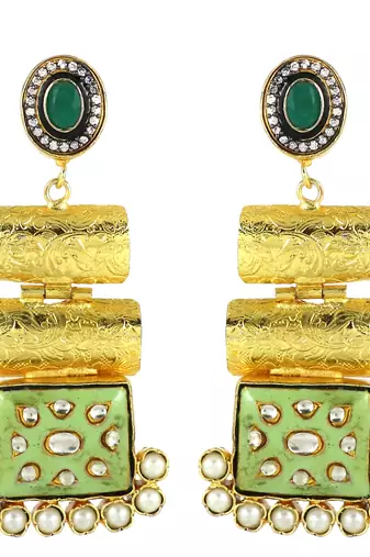 Gold finish vintage earrings