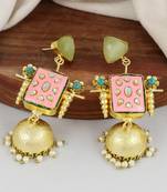 Gold finish meenakari earrings
