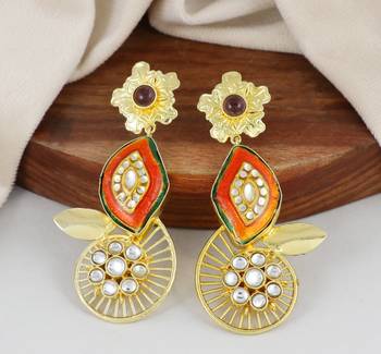 Gold finish amethyst earrings 1