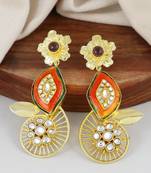 Gold finish amethyst earrings