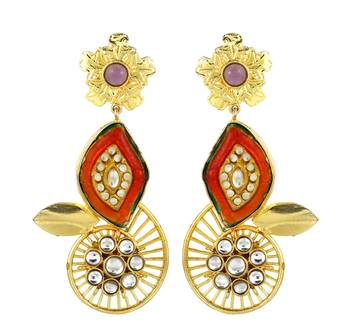 Gold finish amethyst earrings 2