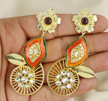 Gold finish amethyst earrings 3