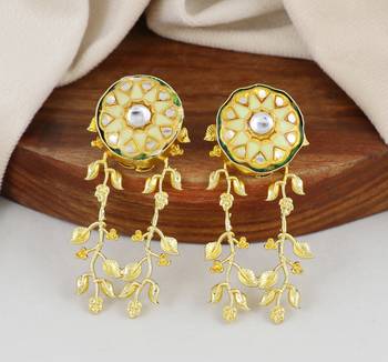 Gold finish statement earrings 1