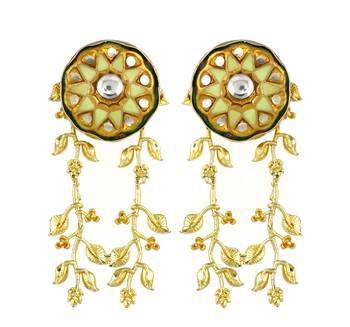 Gold finish statement earrings 2