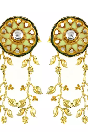Gold finish statement earrings