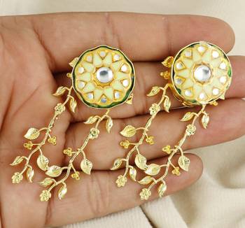 Gold finish statement earrings 3