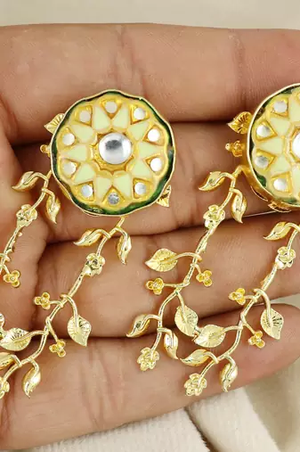 Gold finish statement earrings