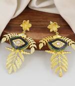 Gold finish ethnic style earrings