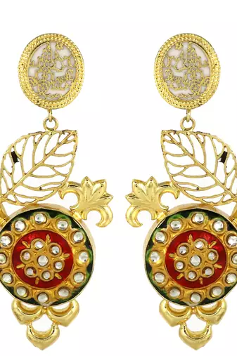 Gold finish designer earrings