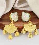 Gold finish teardrop earrings