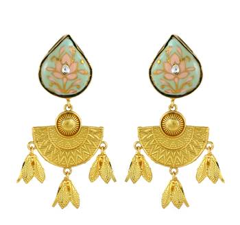 Gold finish teardrop earrings 2