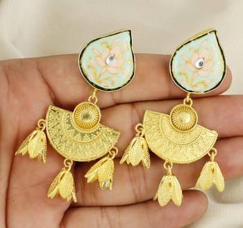 Gold finish teardrop earrings 3