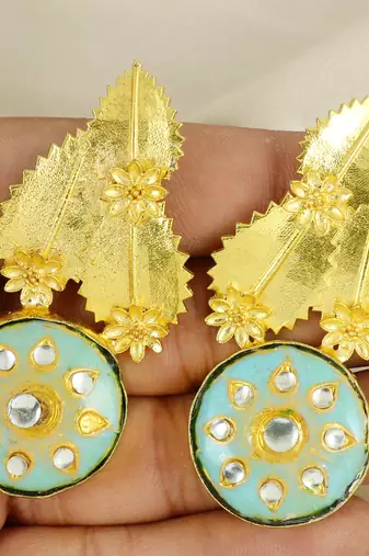 Gold finish vintage style earrings