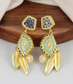 Gold finish meena vintage earrings