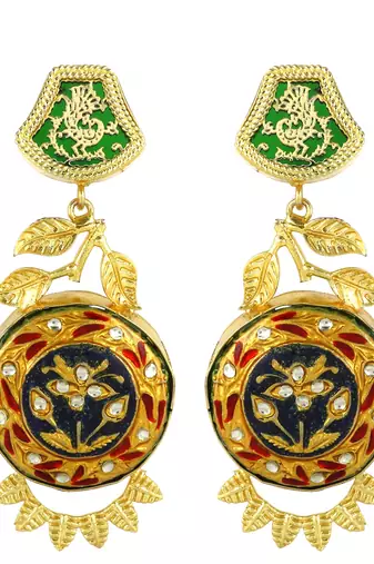 Gold finish vintage look earrings