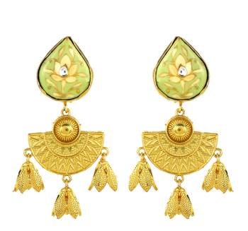 Gold finish ethnic look earrings 2
