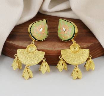 Gold finish handmade earrings 1