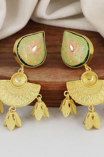 Gold finish handmade earrings