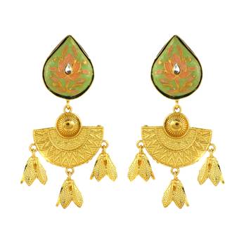 Gold finish handmade earrings 2