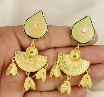 Gold finish handmade earrings 3