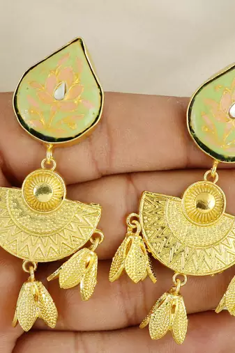 Gold finish handmade earrings