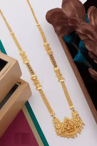 Traditional  gold plated mangalsutra with earring