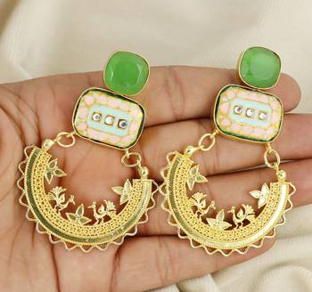 Gold finish onyx statement earrings 3