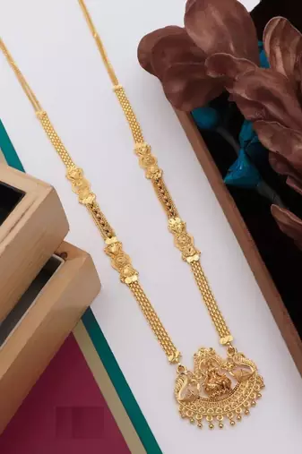 Traditional  gold plated mangalsutra with earring